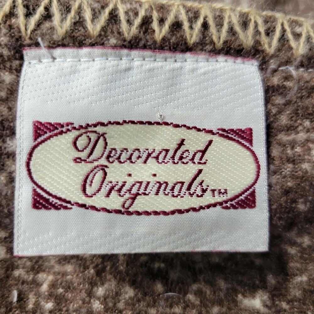 Vintage Decorated Originals Sweater Womens Button Cardigan Teddy Bear Applique - Picture 2 of 12